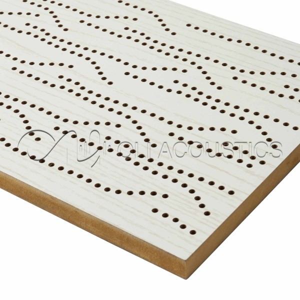 ART Wooden Perforated Acoustic Panel With White Melamine Finish For Auditorium